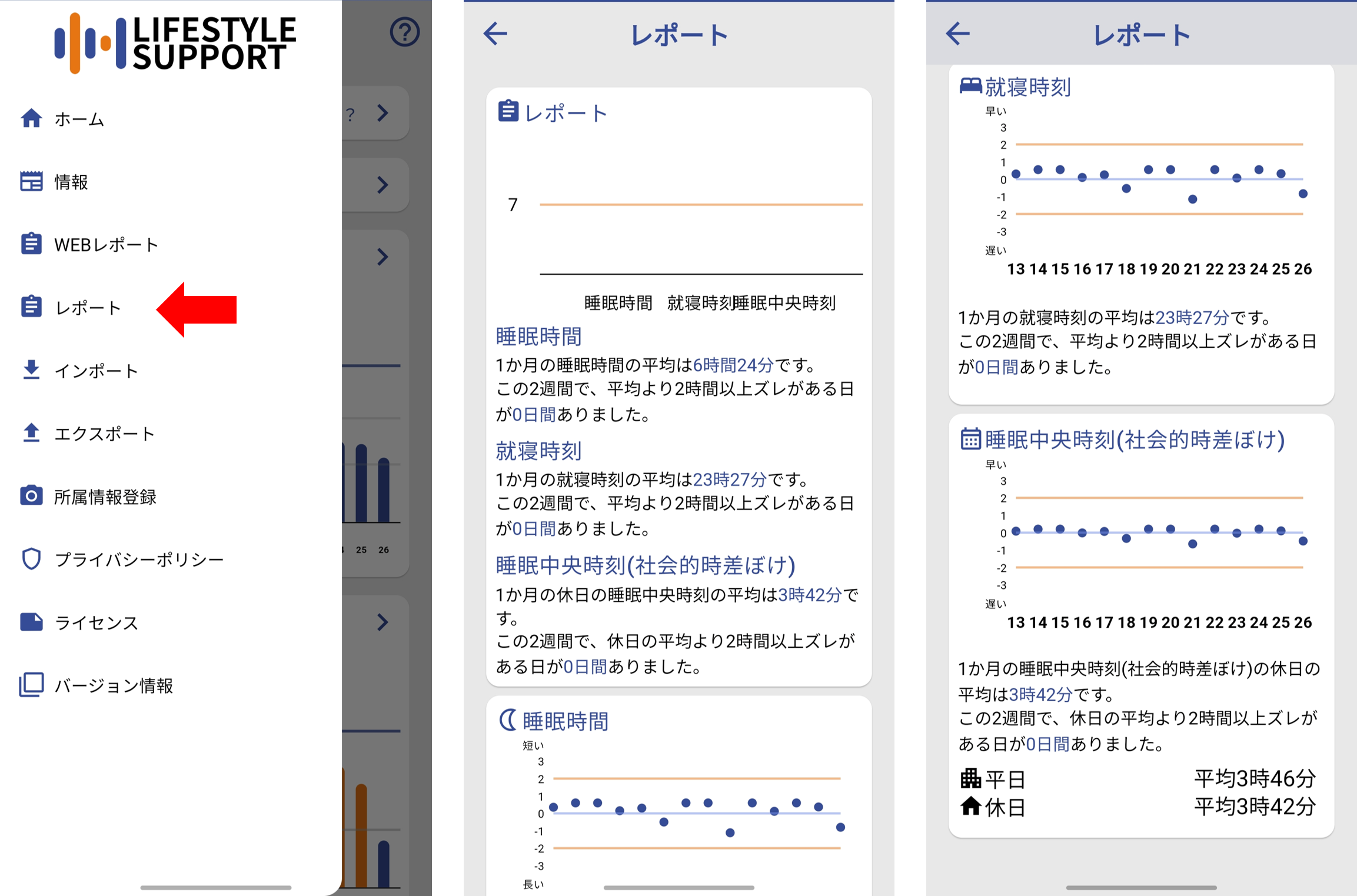 レポート画面